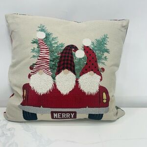 Gnome Holidays Theme DecorThrow Pillow, 19x19” New